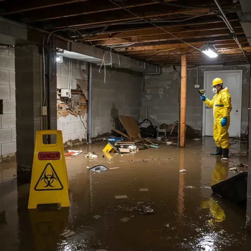 Flooded Basement Electrical Hazard in Burlington, WI Property